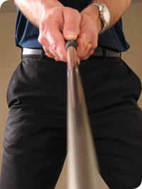 Close-up of golfer