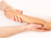 Close-up of elbow massage