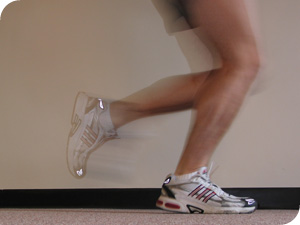 Close-up of athlete running