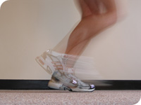 Close-up of athlete running